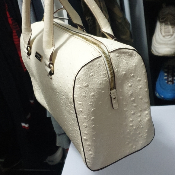 Kate Spade ivory ostrich skin leather doctors bag - Picture 5 of 13